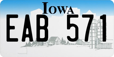 IA license plate EAB571