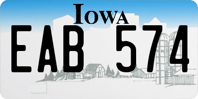 IA license plate EAB574