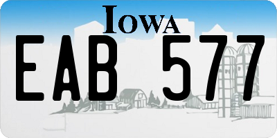 IA license plate EAB577