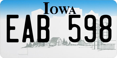 IA license plate EAB598