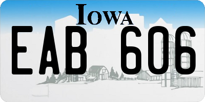 IA license plate EAB606