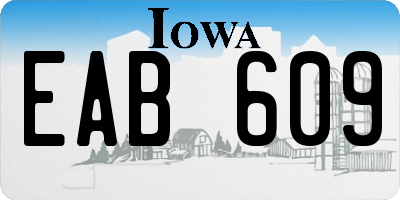 IA license plate EAB609