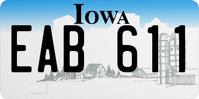 IA license plate EAB611