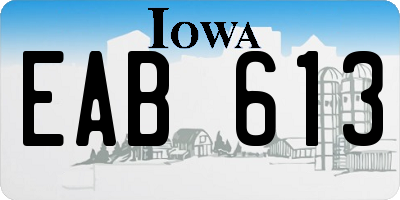 IA license plate EAB613