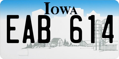 IA license plate EAB614