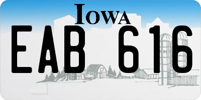 IA license plate EAB616