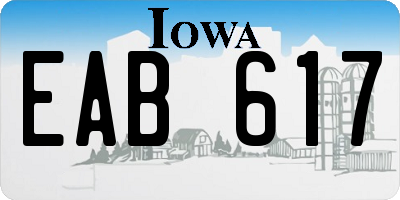 IA license plate EAB617