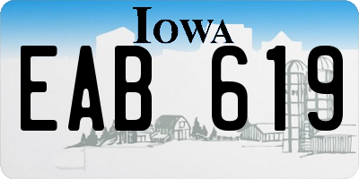 IA license plate EAB619