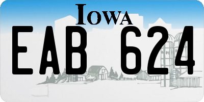 IA license plate EAB624