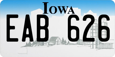 IA license plate EAB626