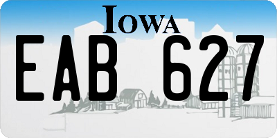 IA license plate EAB627