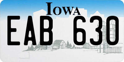 IA license plate EAB630