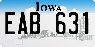 IA license plate EAB631