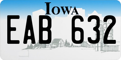 IA license plate EAB632