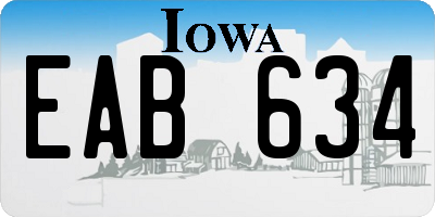 IA license plate EAB634