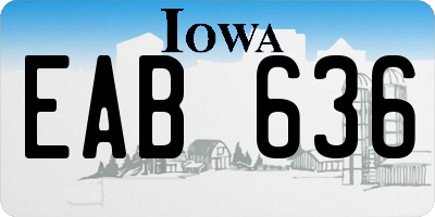 IA license plate EAB636