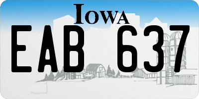 IA license plate EAB637