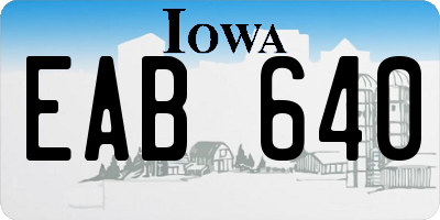 IA license plate EAB640