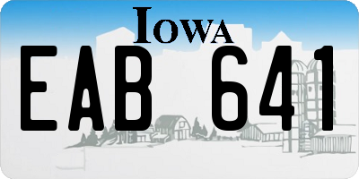 IA license plate EAB641