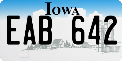 IA license plate EAB642