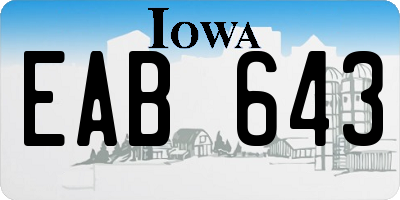 IA license plate EAB643