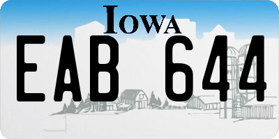 IA license plate EAB644