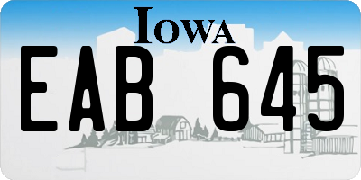 IA license plate EAB645