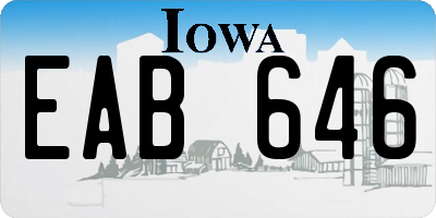 IA license plate EAB646