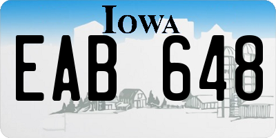 IA license plate EAB648