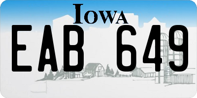 IA license plate EAB649