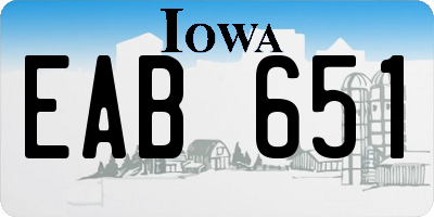 IA license plate EAB651