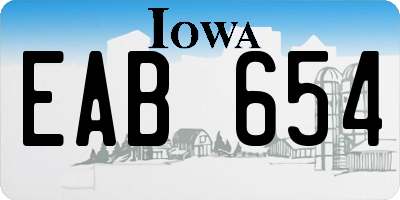 IA license plate EAB654