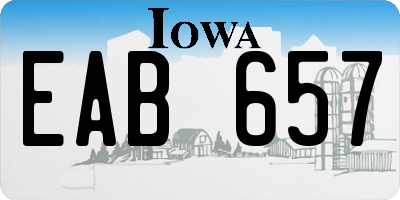 IA license plate EAB657