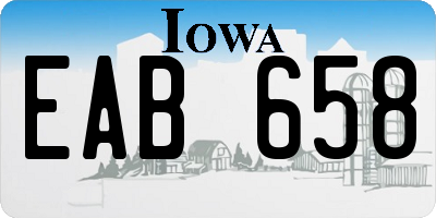 IA license plate EAB658