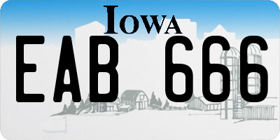 IA license plate EAB666