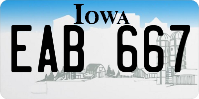 IA license plate EAB667