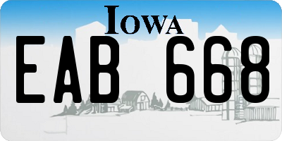 IA license plate EAB668