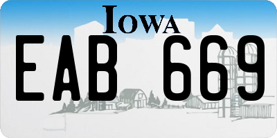 IA license plate EAB669