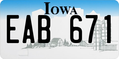 IA license plate EAB671