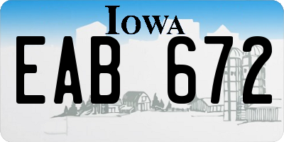 IA license plate EAB672