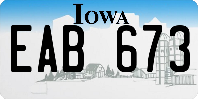 IA license plate EAB673