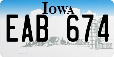 IA license plate EAB674