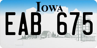 IA license plate EAB675