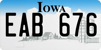 IA license plate EAB676