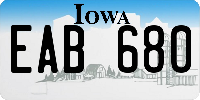 IA license plate EAB680