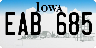 IA license plate EAB685