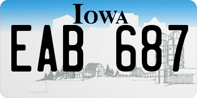 IA license plate EAB687