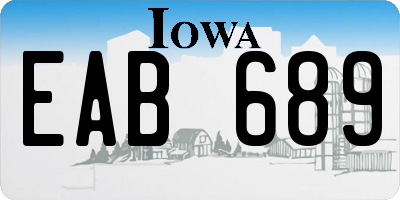 IA license plate EAB689