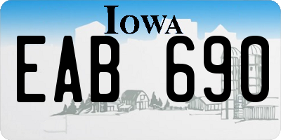 IA license plate EAB690