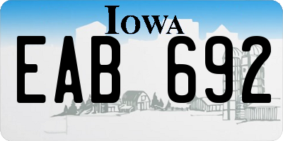 IA license plate EAB692